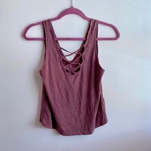 American Eagle Pink/Mauve Criss Criss Tank Top